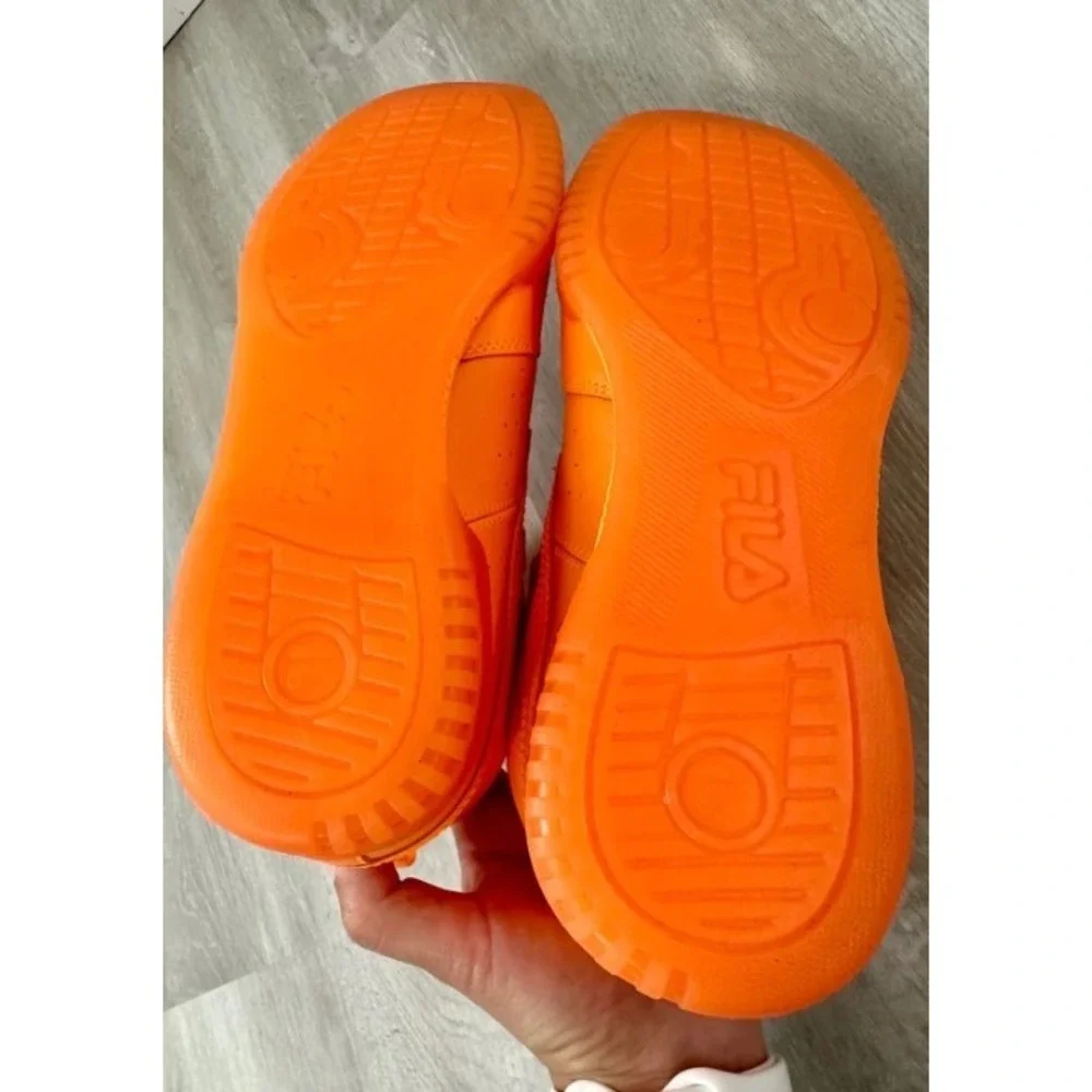 Fila High Top‎ Sneakers Bright Orange Lace Up Velcro Women US 6 EUR 37